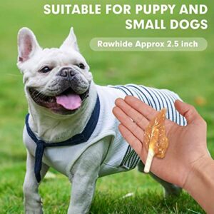 MON2SUN Dog Rawhide Twist Chicken Wrapped Rawhide Sticks for Puppy and Small Dogs, Promotes Dental Health Chicken Wings 18.34oz