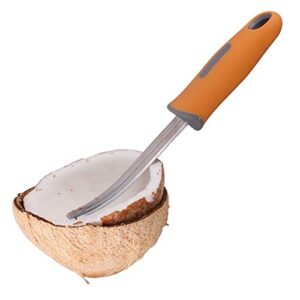 bami-lee house 2 piece coconut meat remover durable non-slip silicone handle stainless steel coconut tool