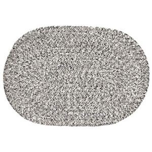 Super Area Rugs Farmhouse Braided Rug Cotton Kitchen Reversible Carpet, Black & White, 2' X 3' Oval