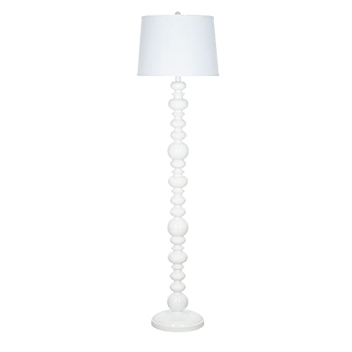 Catalina Lighting 59" Balustraude Wood-Look Floor Lamp, Glossy White