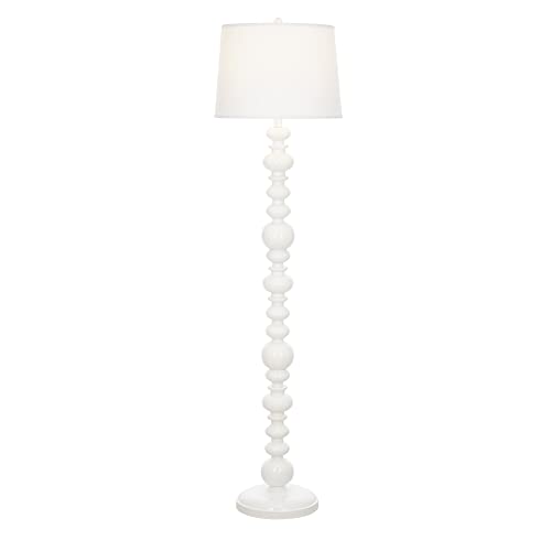 Catalina Lighting 59" Balustraude Wood-Look Floor Lamp, Glossy White