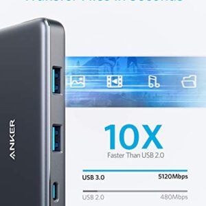 Anker USB C Hub, 341 USB-C Hub (7-in-1) with 4K HDMI, 100W Power Delivery, USB-C and 2 USB-A 5 Gbps Data Ports, microSD and SD Card Reader, for MacBook Air, MacBook Pro, XPS, and More