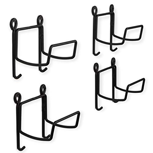 Wallniture Boto Wrought Iron Towel Rack, Rustic Wall Decor and Bathroom Organizer for Bath Towels Set, Stackable Storage Rack of 4 with 2 Hooks, Black