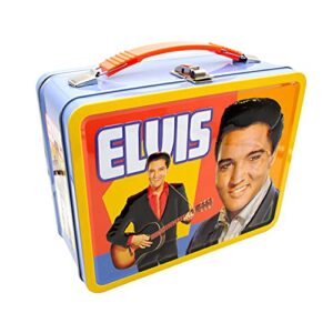 aquarius elvis retro fun box - sturdy tin storage box with plastic handle & embossed front cover - officially licensed elvis merchandise & collectible gift for kids, teens & adults