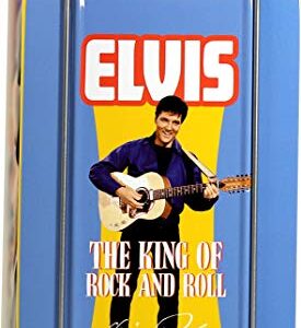 AQUARIUS Elvis Retro Fun Box - Sturdy Tin Storage Box with Plastic Handle & Embossed Front Cover - Officially Licensed Elvis Merchandise & Collectible Gift for Kids, Teens & Adults