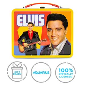 AQUARIUS Elvis Retro Fun Box - Sturdy Tin Storage Box with Plastic Handle & Embossed Front Cover - Officially Licensed Elvis Merchandise & Collectible Gift for Kids, Teens & Adults