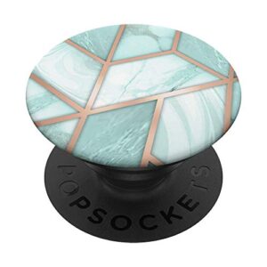 green-mint-teal-marble-effect - geometric-design popsockets popgrip: swappable grip for phones & tablets