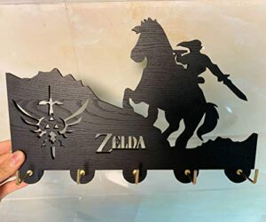 zelda key hooks-unque game theme decor wall hooks heavy duty 20lb(max),wall décor,wood coat hooks, key holder,key hanger for wall、entryway and kitchen