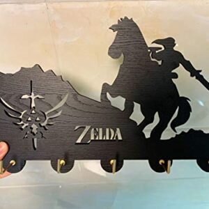 Zelda Key Hooks-Unque Game Theme Decor Wall Hooks Heavy Duty 20LB(Max),Wall Décor,Wood Coat Hooks, Key Holder,Key Hanger for Wall、Entryway and Kitchen