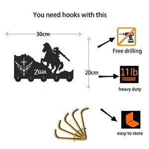 Zelda Key Hooks-Unque Game Theme Decor Wall Hooks Heavy Duty 20LB(Max),Wall Décor,Wood Coat Hooks, Key Holder,Key Hanger for Wall、Entryway and Kitchen