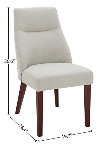 Amazon Brand – Rivet Phinney Contemporary Upholstered Dining Chair, 19.7"W, Wood,Silver
