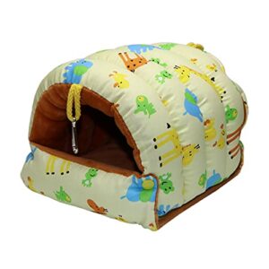 bird nest house winter warm hammock happy hut cave bed for parrot budgie parakeet cockatiel conure hamster mouse chinchilla (l, yellow)