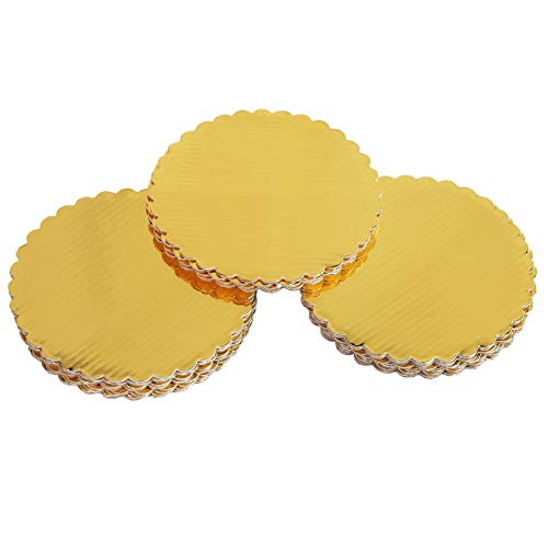 ONE MORE [30pcs] 6" Gold Cakeboard Round,Disposable Cake Circle Base Boards Cake Plate Round Coated Circle Cakeboard Base 6inch,Pack of 30 (Gold, 30)…