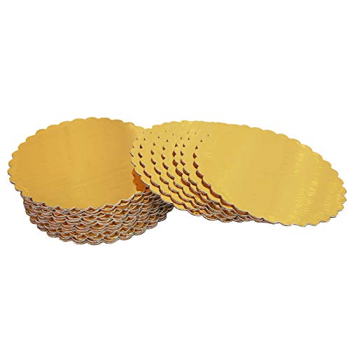 ONE MORE [30pcs] 6" Gold Cakeboard Round,Disposable Cake Circle Base Boards Cake Plate Round Coated Circle Cakeboard Base 6inch,Pack of 30 (Gold, 30)…