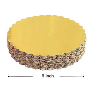 ONE MORE [30pcs] 6" Gold Cakeboard Round,Disposable Cake Circle Base Boards Cake Plate Round Coated Circle Cakeboard Base 6inch,Pack of 30 (Gold, 30)…