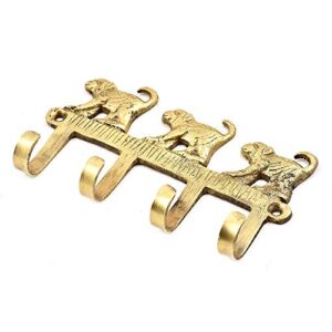 indianshelf keys hanging | gold wall mounted coat hooks | brass backpack hooks | monkeys four prong coat hooks | bathroom wall hook | coat rack wall [15.75 cm]
