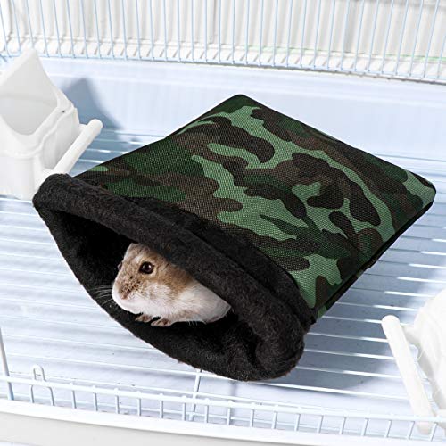 POPETPOP Warm Hamster Sleeping Bag - Cute Small Pet House Bed - Small Animals Winter Cage Nest Accessories for Guinea Pigs, Hamsters, Squirrels, Ferrets, Hedgehogs, Chinchilla (Random Color)