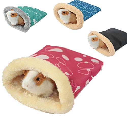 POPETPOP Warm Hamster Sleeping Bag - Cute Small Pet House Bed - Small Animals Winter Cage Nest Accessories for Guinea Pigs, Hamsters, Squirrels, Ferrets, Hedgehogs, Chinchilla (Random Color)