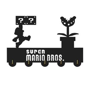 super mario key hooks-unque game theme decor wall hooks heavy duty 20lb(max),wall décor,wood coat hooks, key holder,key hanger for wall、entryway and kitchen