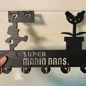 Super Mario Key Hooks-Unque Game Theme Decor Wall Hooks Heavy Duty 20LB(Max),Wall Décor,Wood Coat Hooks, Key Holder,Key Hanger for Wall、Entryway and Kitchen