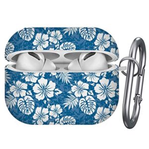 art-strap protective case, compatible with airpods pro - shockproof soft tpu gel case cover with keychain carabiner replacement for apple airpods pro (aloha hawaiian flowers)