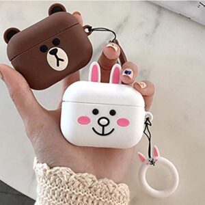 ZAHIUS Airpods Pro Silicone Case Funny Cover Compatible for Apple Airpods Pro[3D Cartoon Pattern][Designed for Kids Girl and Boys][Small Bear]