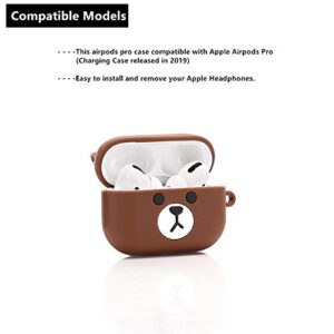 ZAHIUS Airpods Pro Silicone Case Funny Cover Compatible for Apple Airpods Pro[3D Cartoon Pattern][Designed for Kids Girl and Boys][Small Bear]