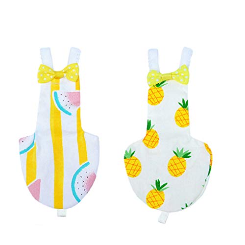 Balacoo Bird Parrot Diaper Washable Resuable Flight Suit Liners with Bowtie,Soft Bird Pee Pad for Cockatiel,Budgie Parakeet, Cockatoos (2Pcs Random Style)