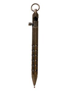 szhoworld creative solid brass bolt action pen, hexagonal six edge handmade pocket pen gift pen for edc (retro black)