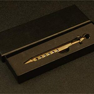 SZHOWORLD Creative Solid Brass Bolt Action Pen, Hexagonal Six Edge Handmade Pocket Pen Gift Pen for EDC (Retro Black)