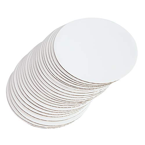 ONE MORE [30pcs] 6" White Cakeboard Round,Disposable Cake Circle Base Boards Cake Plate Round Coated Circle Cakeboard Base 6inch,Pack of 30