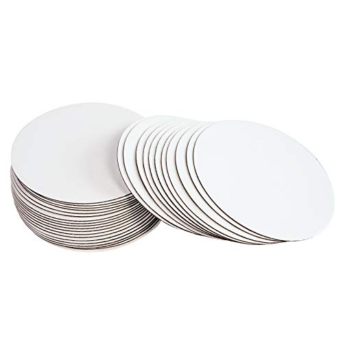 ONE MORE [30pcs] 6" White Cakeboard Round,Disposable Cake Circle Base Boards Cake Plate Round Coated Circle Cakeboard Base 6inch,Pack of 30