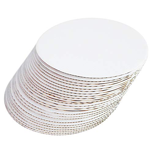 ONE MORE [30pcs] 6" White Cakeboard Round,Disposable Cake Circle Base Boards Cake Plate Round Coated Circle Cakeboard Base 6inch,Pack of 30