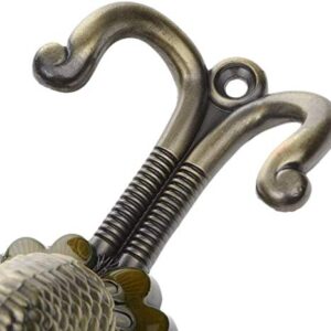 2pcs Peacock Metal Double Hanger Hook Double Head Wall-Mounted Coat Towel Hanger Hook - Bronze