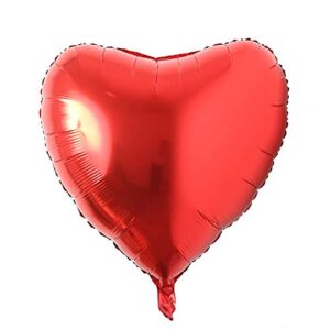 32 inch big pink red heart giant balloon for birthday wedding party decoration valentine's day heart foil balloon helium inflatable (32 inch heart red)