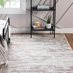 Rugs.com Caspian Collection Area Rug – 9' x 12' Beige Low-Pile Rug Perfect for Living Rooms, Large Dining Rooms, Open Floorplans