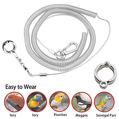 Luckycyc Pet Bird Anklet,Parrot Foot Chain 3M Ultra-Light Parrot Bird Harness Leash Anti-bite Outdoor Flying Training Rope Pet Supplies for Macaw Cockatiel Lovebird