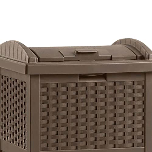 Suncast Trash Hideaway 33 Gallon Resin Wicker Outdoor Garbage Container (4 Pack) Brown