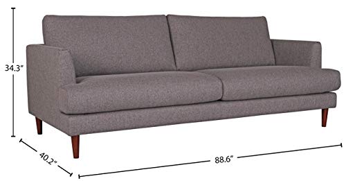 Amazon Brand – Rivet Canton Deep Mid-Century Modern Sofa Couch, 88.6"W, Dark Grey