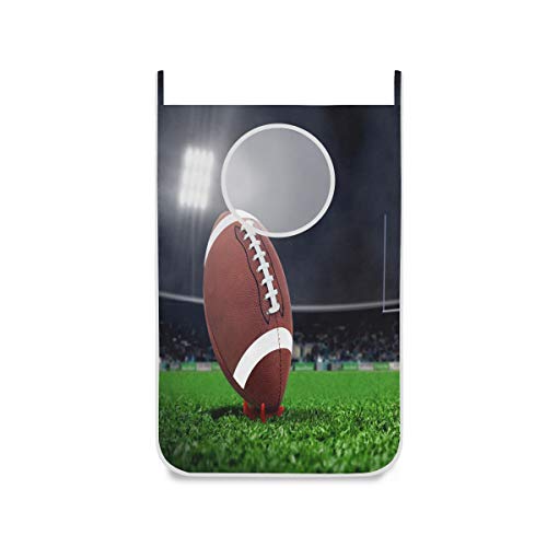 American Football Stadium Hanging Laundry Hamper Bag 1 Pack Night Spotlight Dirty Clothes Storage Bin Washing Baskets Toy Book Clothing Holder for Door Wall Home Bathroom Bedroom