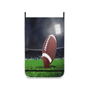 American Football Stadium Hanging Laundry Hamper Bag 1 Pack Night Spotlight Dirty Clothes Storage Bin Washing Baskets Toy Book Clothing Holder for Door Wall Home Bathroom Bedroom