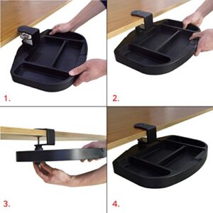 ApexDesk Clamp-On Under Desk 360-Degree Swivel Drawer - Perfect Office Storage Accessory For Your Existing Standing Desk (Clamp-On Desk Drawer - Black)