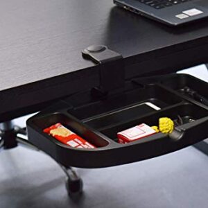 ApexDesk Clamp-On Under Desk 360-Degree Swivel Drawer - Perfect Office Storage Accessory For Your Existing Standing Desk (Clamp-On Desk Drawer - Black)