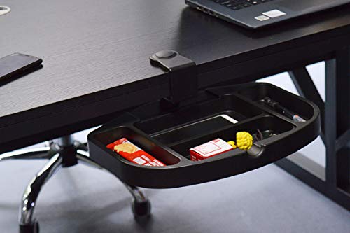 ApexDesk Clamp-On Under Desk 360-Degree Swivel Drawer - Perfect Office Storage Accessory For Your Existing Standing Desk (Clamp-On Desk Drawer - Black)