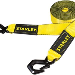 STANLEY S1051 Tow Strap with Tri-Hook (2 in. x 20 ft.) - 9,000 LB Break Strength/for Disabled Recreational Vehicles