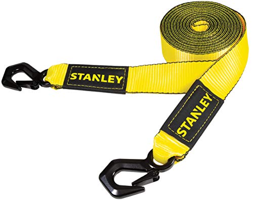 STANLEY S1051 Tow Strap with Tri-Hook (2 in. x 20 ft.) - 9,000 LB Break Strength/for Disabled Recreational Vehicles