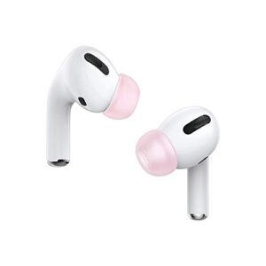 FRTMA Replacement Ear Tips/Silicone Earbuds Covers Compatible with AirPods Pro 2019 Wireless Ear Phones, 1 Pair Ear Piece (Medium), Transparent Pink