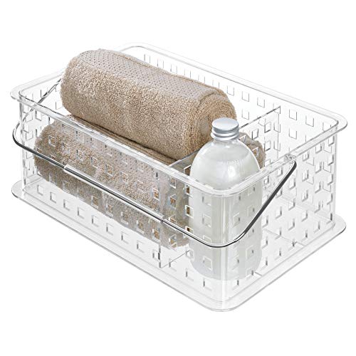 iDesign - 88000 Spa BPA-Free Plastic Stacking Organizer Handle, 8.69" x 13.94" x 5.13", Divided Basket