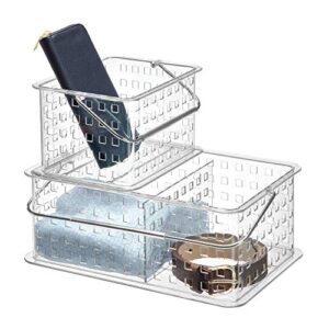 iDesign - 88000 Spa BPA-Free Plastic Stacking Organizer Handle, 8.69" x 13.94" x 5.13", Divided Basket