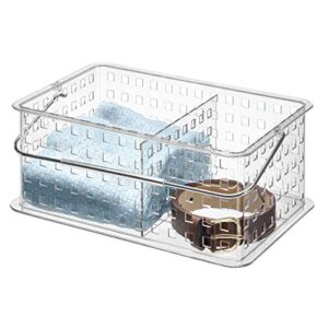 iDesign - 88000 Spa BPA-Free Plastic Stacking Organizer Handle, 8.69" x 13.94" x 5.13", Divided Basket